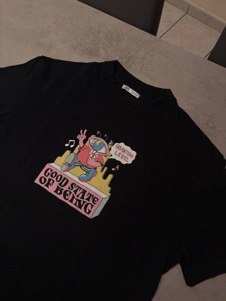 Maglietta Zara Nera con Stampa Grafica