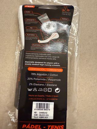 Calzini Padel NOX Serie Pro Uomo Bianchi 39/45