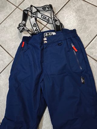 Pantalone sci ragazzo blu con bretelle 12 13 anni