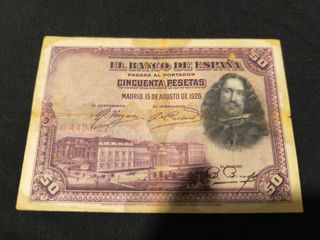 Billete 50 Pesetas 1928 El Banco de España