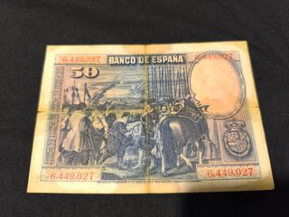 Billete 50 Pesetas 1928 El Banco de España