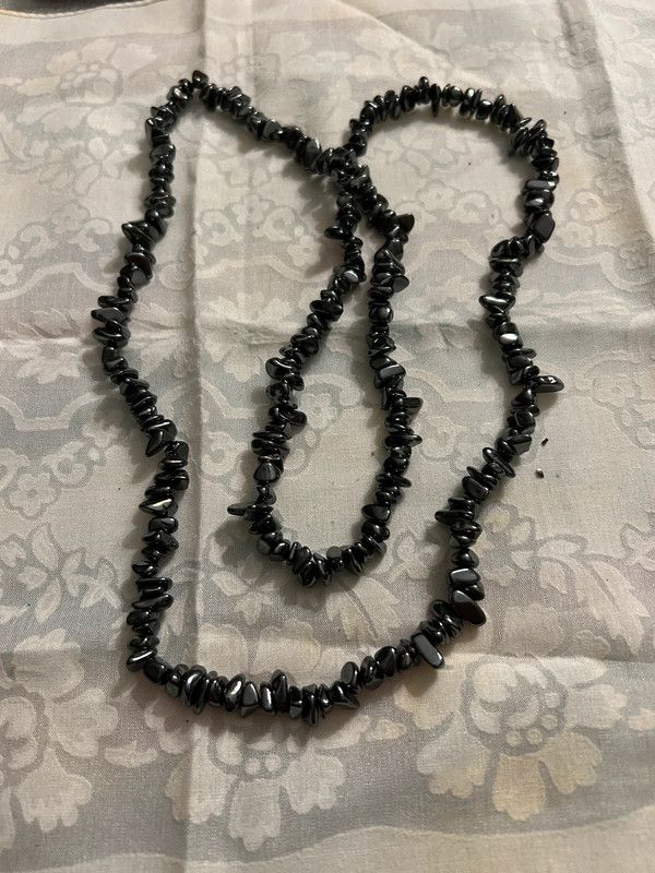 Collar Hematites Gris Oscuro Brillo Metálico