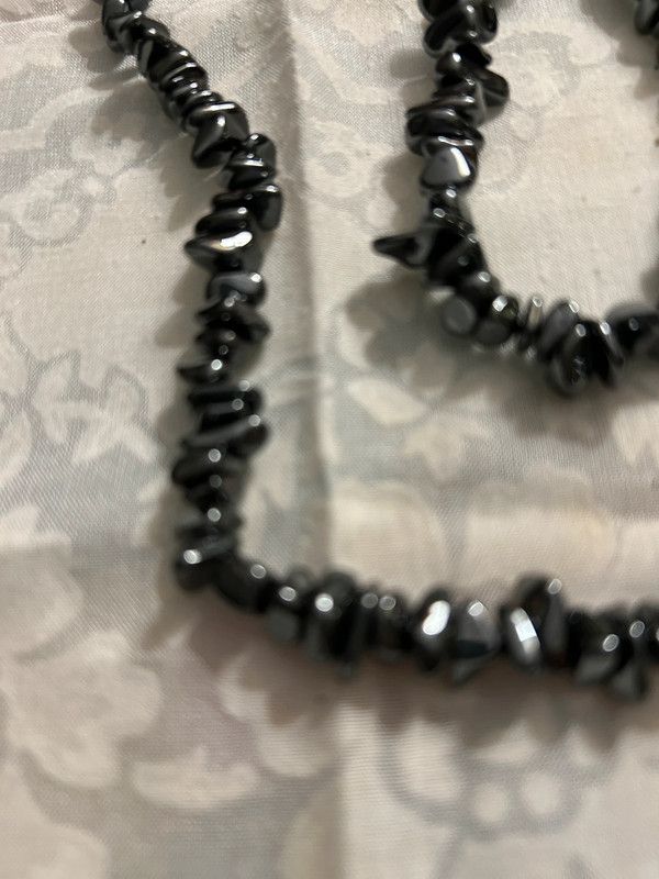 Collar Hematites Gris Oscuro Brillo Metálico