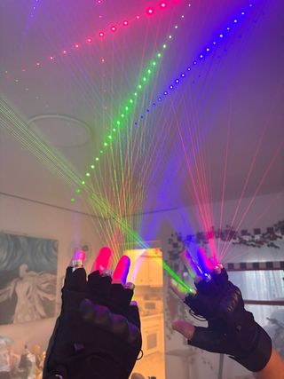 Guantes LED Negros con Luces.