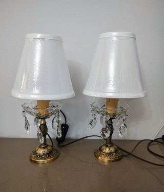 Coppia Lampade da Tavolo abat-jour vintage 