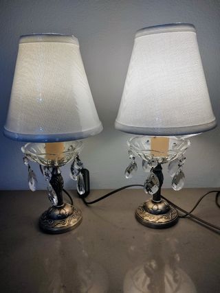 Coppia Lampade da Tavolo abat-jour vintage 