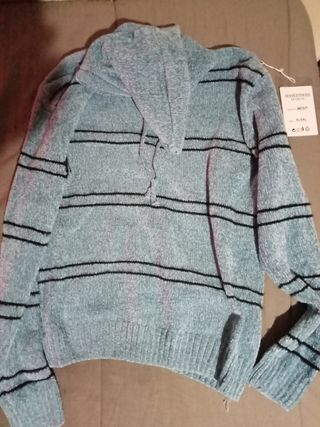 Jersey con capucha GRANSUEETEMODA azul rayas