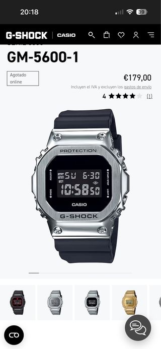 Reloj Casio G-Shock Plata y Negro