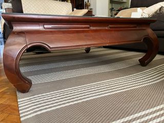 Mesa centro madera maciza cristal