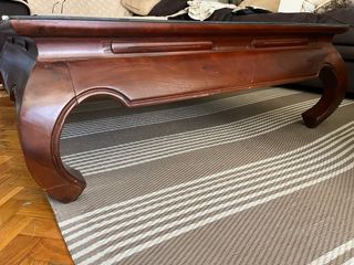 Mesa centro madera maciza cristal