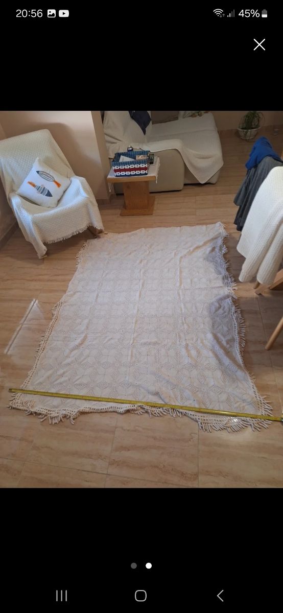 Trapunta fatta a mano all'uncinetto