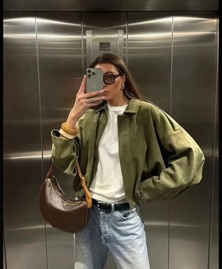 Chaqueta Bomber Tipo Ante