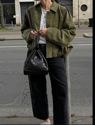 Chaqueta Bomber Tipo Ante