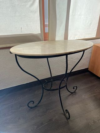 Mesa artesanal forja y mármol