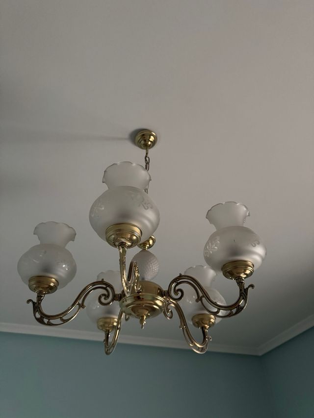 Lámpara de techo vintage madera y metal