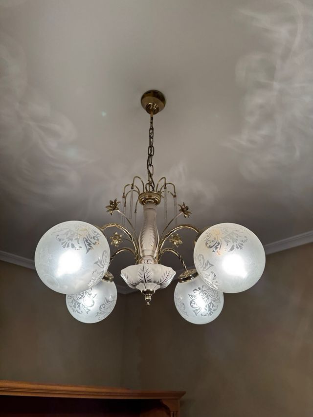 Lámpara de techo vintage madera y metal