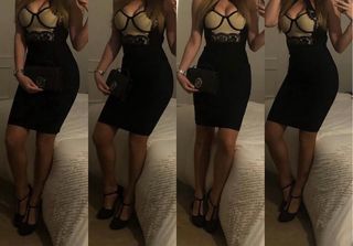 Vestido bandage negro y beige Talla S