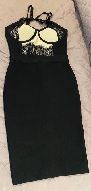 Vestido bandage negro y beige Talla S