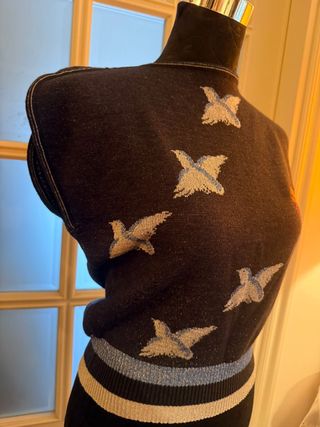 Maglia smanicata lana e seta