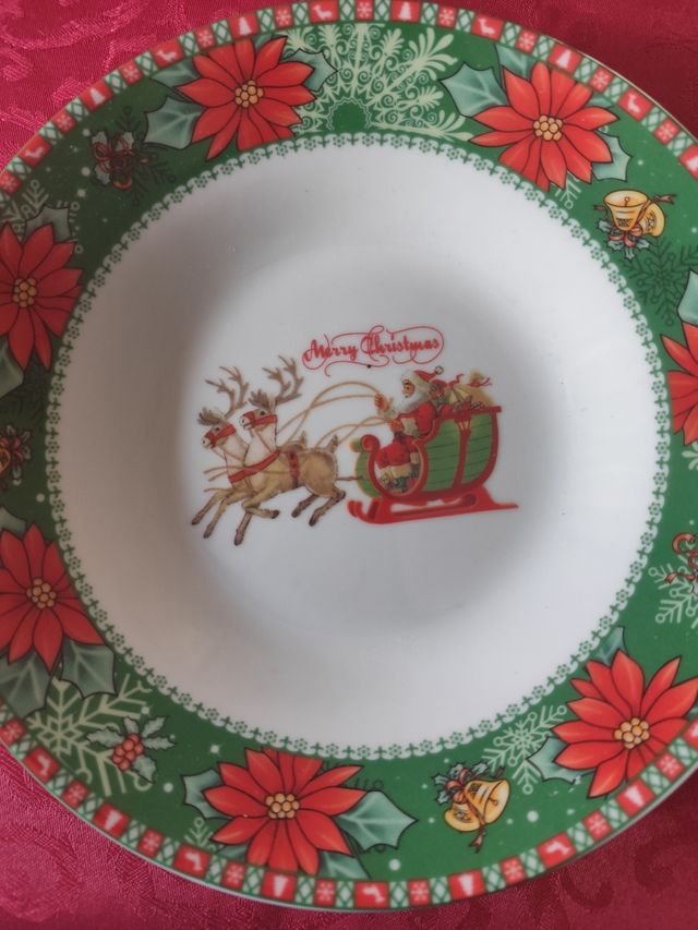 Set Servizio Piatti Ceramica 18 Pezzi Natale