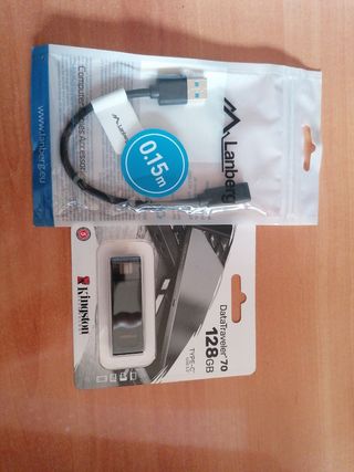 Pendrive Kingston 128GB USB-C + Adaptador