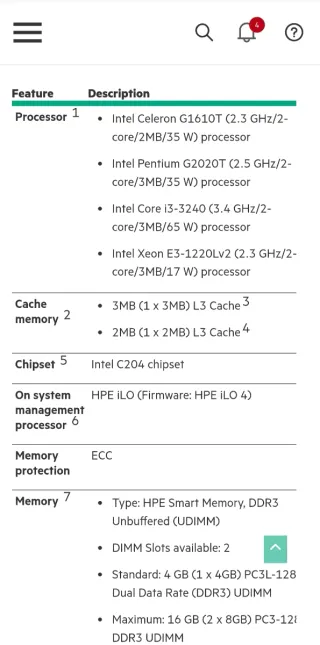 HP Microserver Gen8 Xeon E3 1260L 10GB RAM