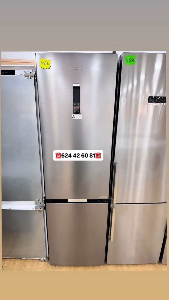 GARANTIA!! Frigorífico Combi Grundig acero 2 MTS 