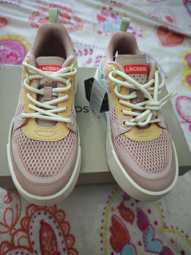 Deportivas Lacoste Beige y Rosa