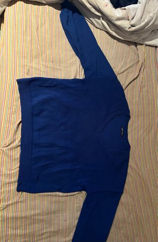 Jersey azul marino cuello pico de SHEIN