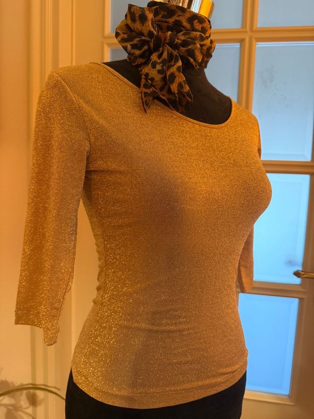 Maglia Lurex Oro Manica 3/4