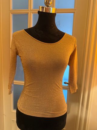 Maglia Lurex Oro Manica 3/4