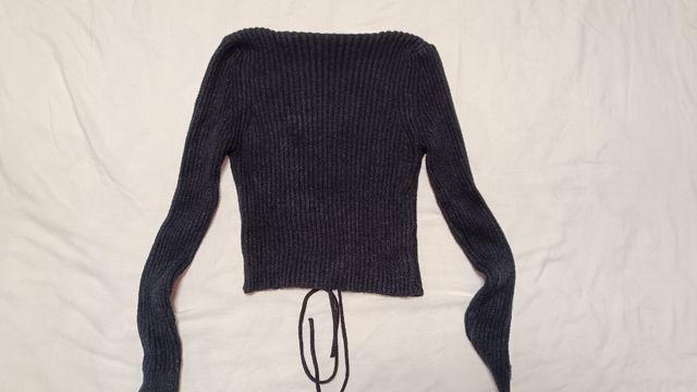 Jersey negro canalé talla S