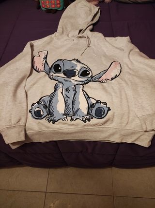 Sudadera Gris con Diseño de Stitch
