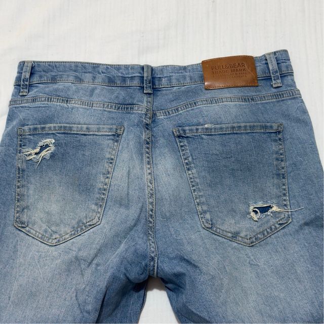 Pantalón Vaquero Jean Roto Pull&Bear Azul