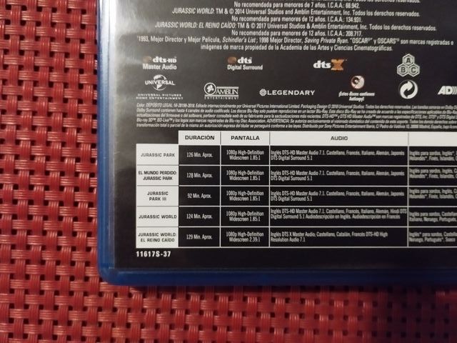 Colección Blu-ray Jurassic World 5 Películas