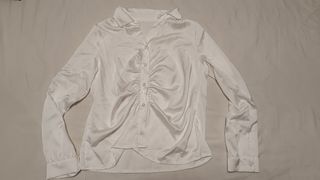 Camisa blanca satinada Talla S