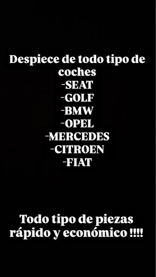 Despiece de coches: SEAT, BMW, FIAT