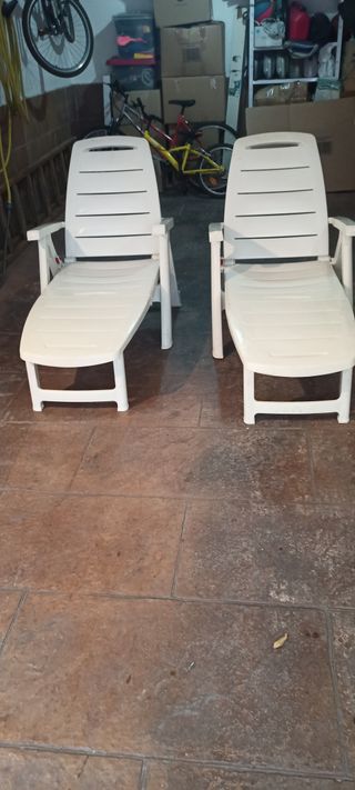 2 Tumbonas de Jardín Blancas 