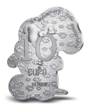 Moeda Snoopy 10€ Prata 75 Anos