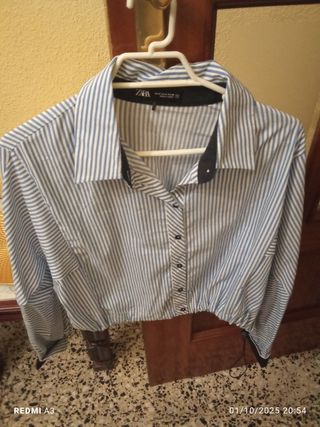 Blusa Zara estilo bomber rayas