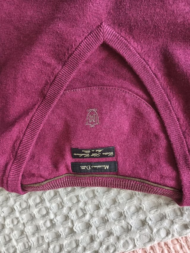 Jersey Massimo Dutti Pico granate Caballero