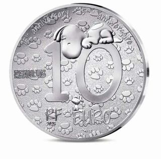 Moeda Prata 10€ Snoopy 2025