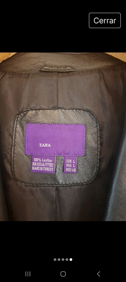 Levita de piel, hombre, Zara Talla L