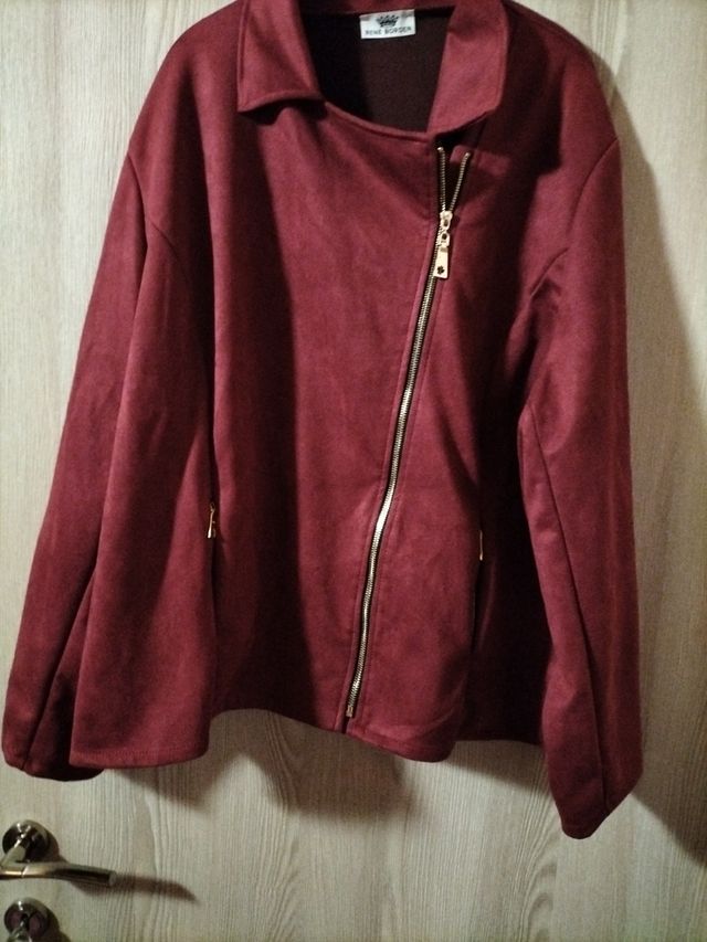 Giacca biker bordeaux taglia unica