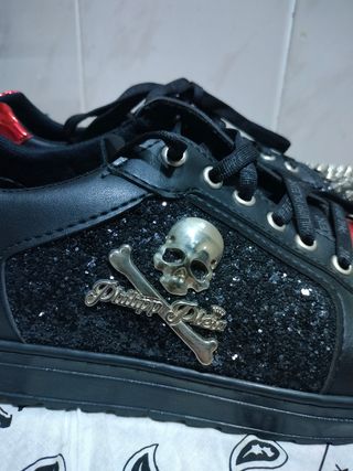 Philipp Plein Zapatillas Calavera y Huesos Cruzado