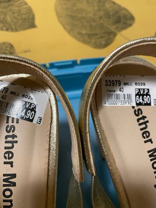 Sandalias doradas fiesta talla 40