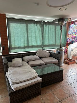 Conjunto Muebles Terraza Ratán y Cristal