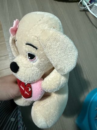 Peluche cane con cuore I love you
