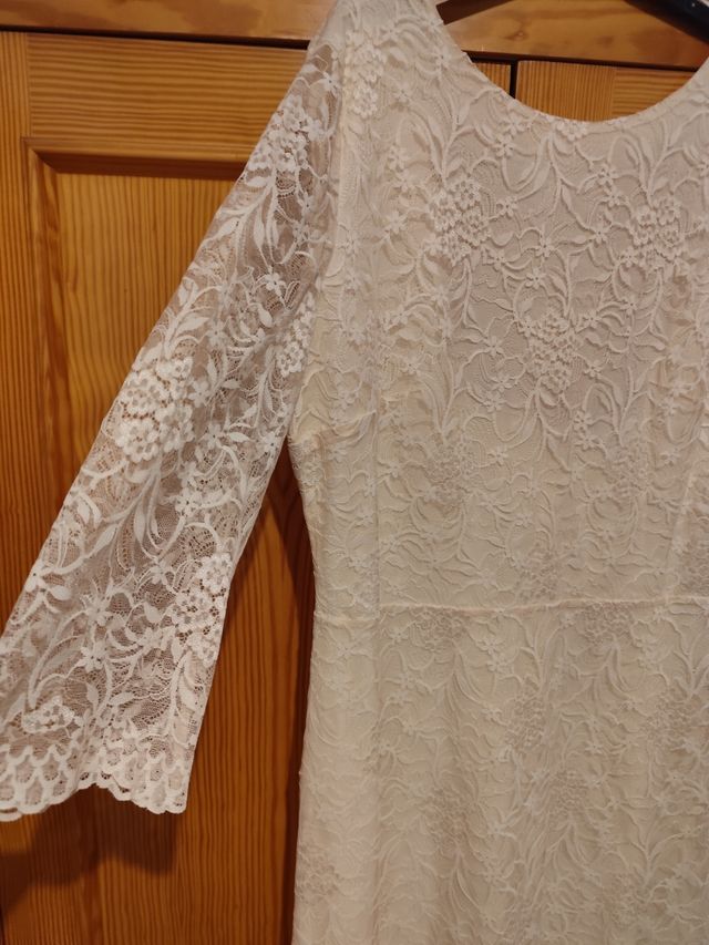 Vestido MNG encaje beige XL