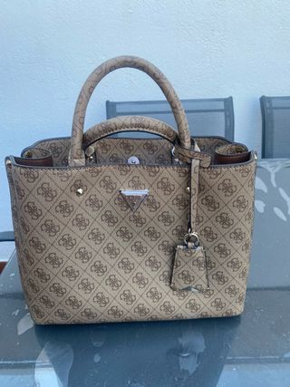 Bolso Guess Beige y Marrón Monogram